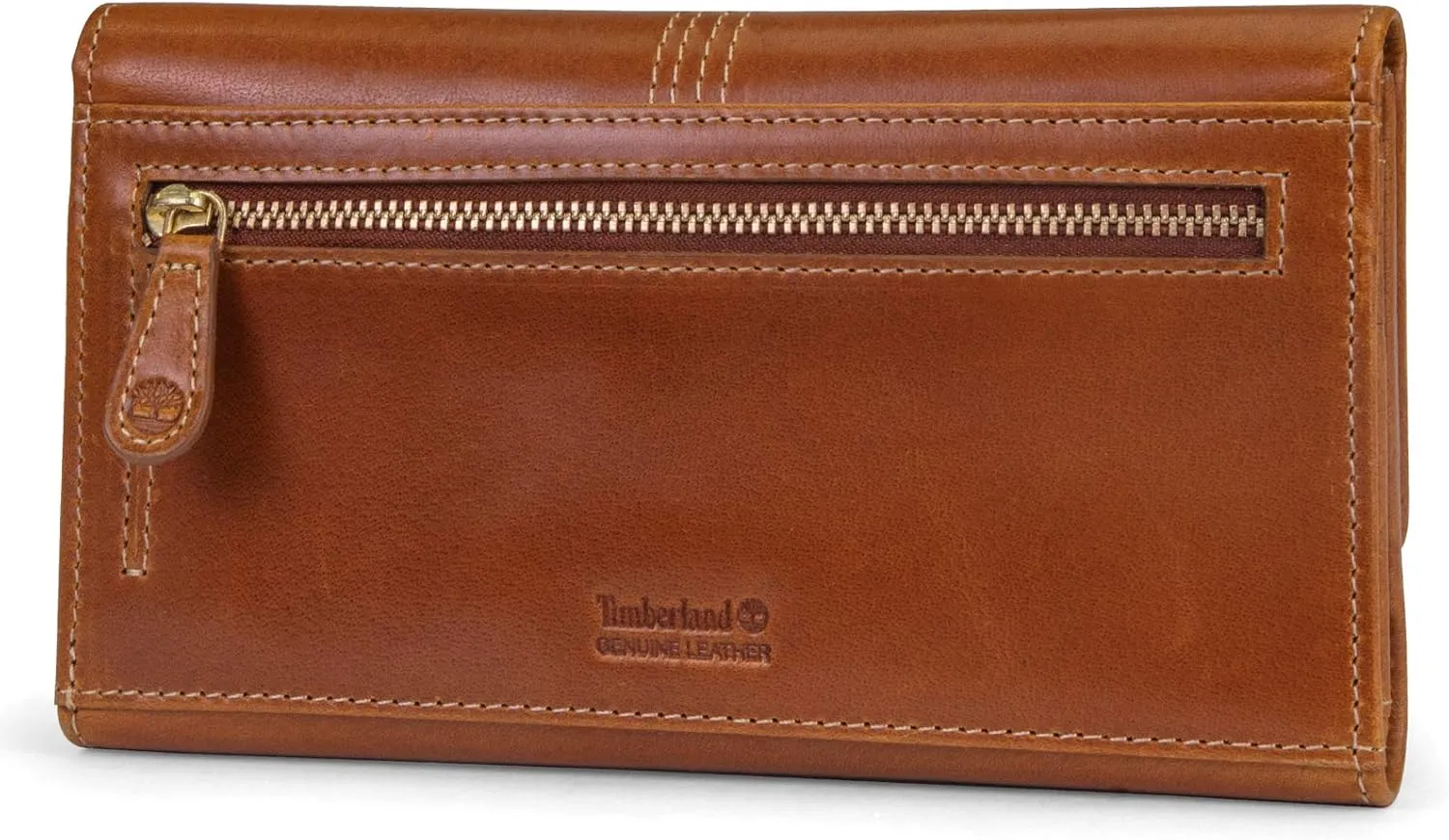 Timberland Women's Leather RFID Flap Wallet Clutch Organizer, Cognac (Buff Apache), One Size