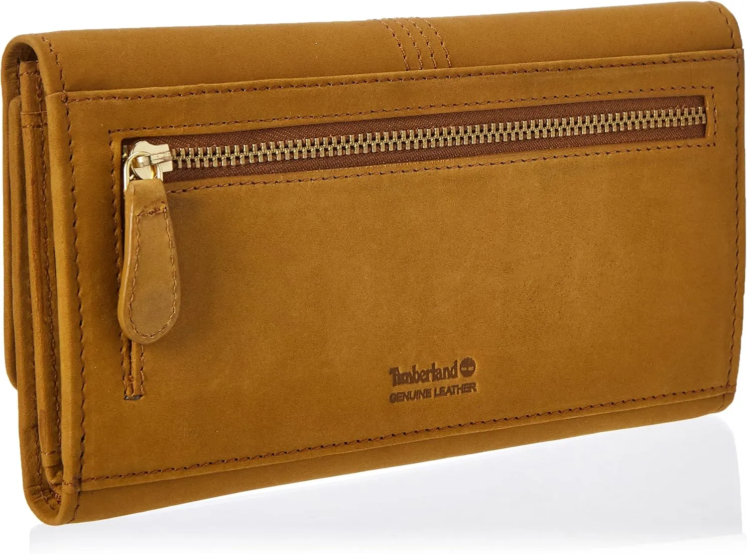 Timberland Women's Leather RFID Flap Wallet Clutch Organizer, Wheat (Nubuck), One Size
