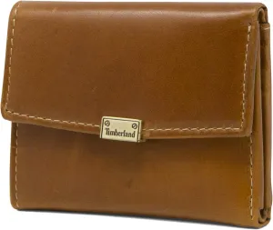 Timberland Women's Leather Rfid Small Indexer Snap Wallet Billfold, Cognac (Buff), one size