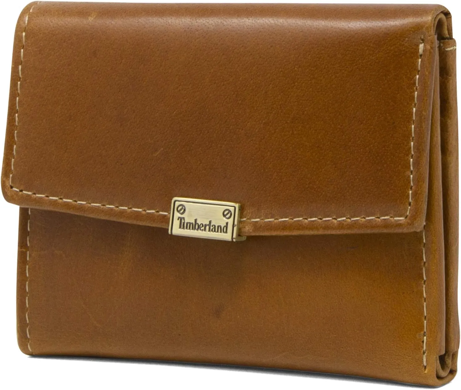 Timberland Women's Leather Rfid Small Indexer Snap Wallet Billfold, Cognac (Buff), one size