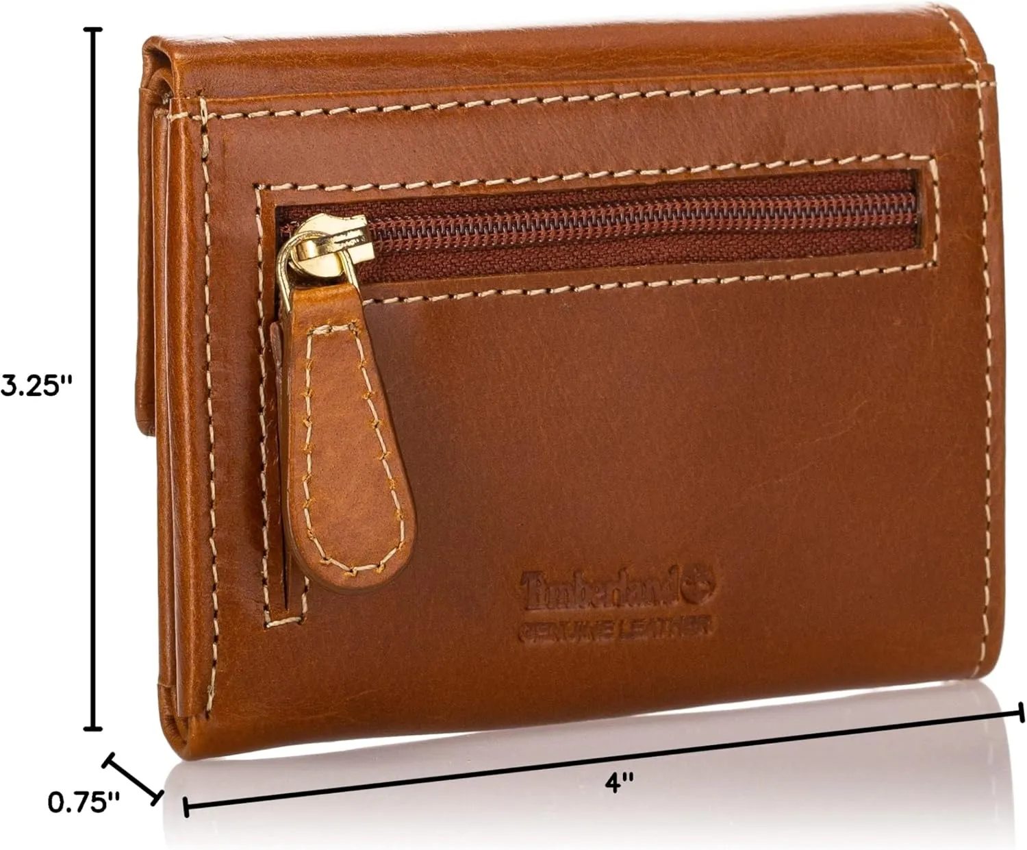 Timberland Women's Leather Rfid Small Indexer Snap Wallet Billfold, Cognac (Buff), one size