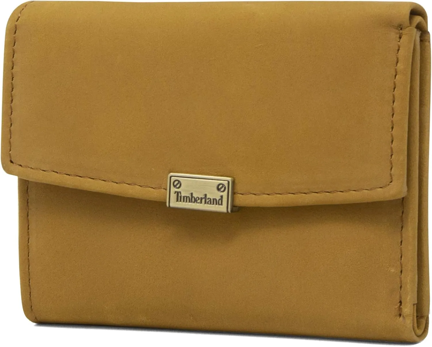 Timberland Women's Leather Rfid Small Indexer Snap Wallet Billfold, Wheat (Nubuck), one size