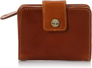 Timberland Women's Leather Rfid Small Indexer Wallet Billfold, Cognac, One Size