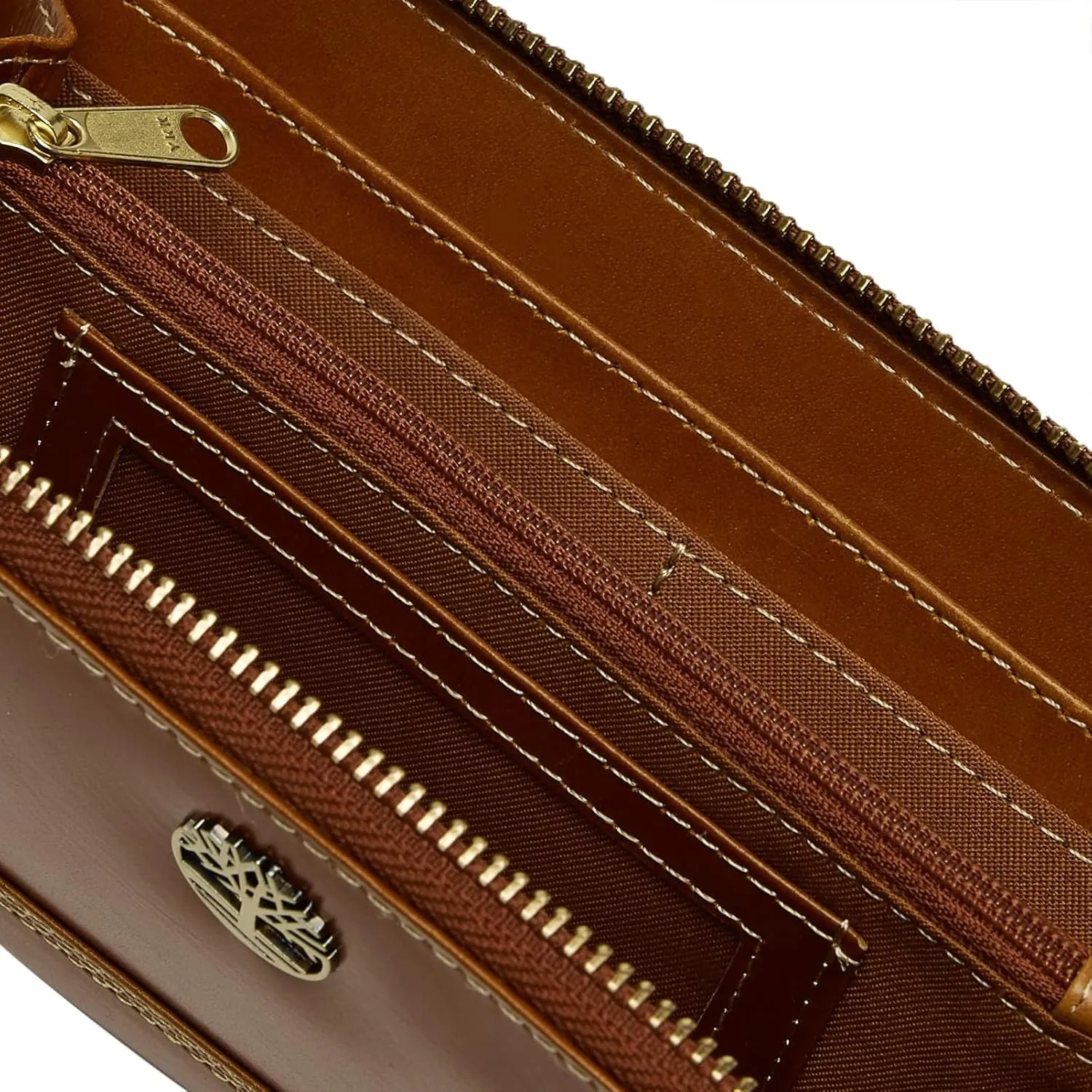 Timberland Women's Leather RFID Zip Around Wallet Clutch with Wristlet Strap