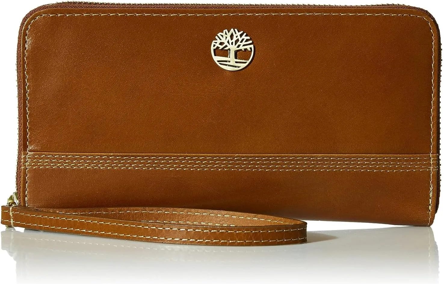 Timberland Women's Leather RFID Zip Around Wallet Clutch with Wristlet Strap