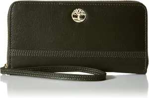 Timberland Women's Leather RFID Zip Around Wallet Clutch with Wristlet Strap