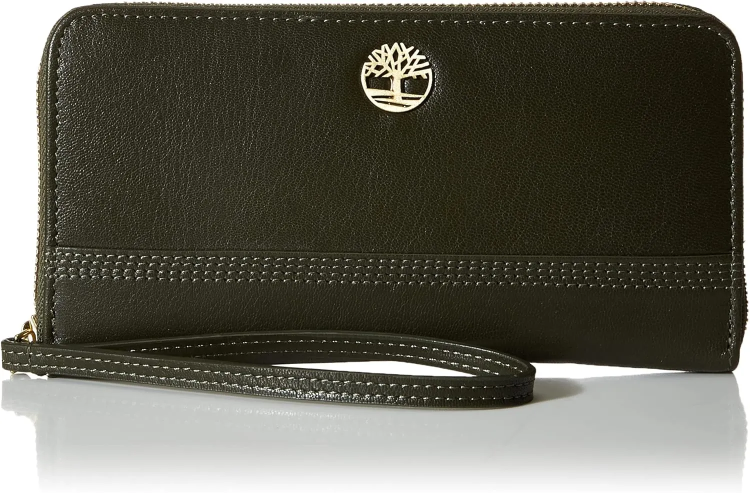 Timberland Women's Leather RFID Zip Around Wallet Clutch with Wristlet Strap