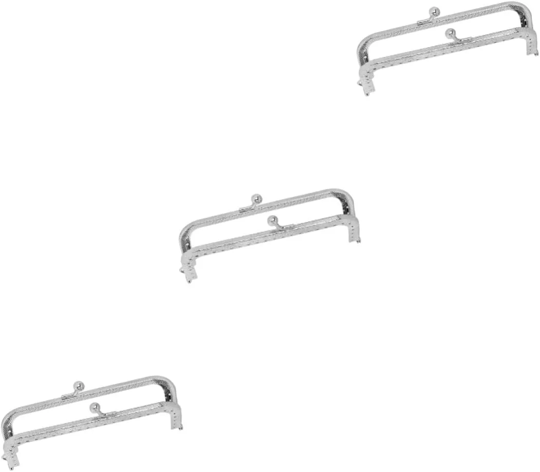 Tofficu 3pcs 8.5cm Square Embossed Purse Frame for Clutch Bag Metal Buckle Closure Bag Making Accessory