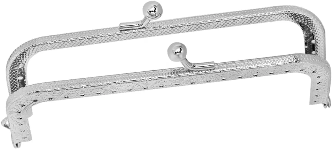 Tofficu 3pcs 8.5cm Square Embossed Purse Frame for Clutch Bag Metal Buckle Closure Bag Making Accessory
