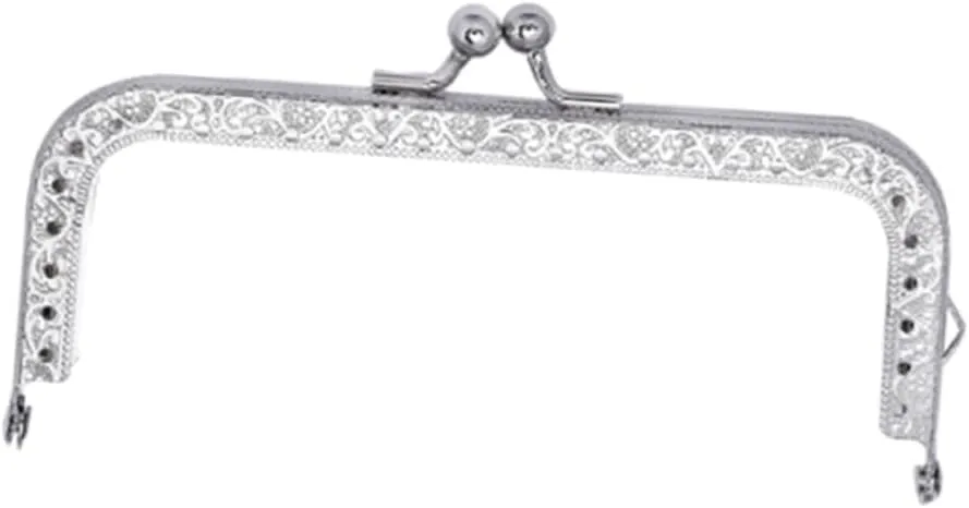 Tofficu 3pcs 8.5cm Square Embossed Purse Frame for Clutch Bag Metal Buckle Closure Bag Making Accessory