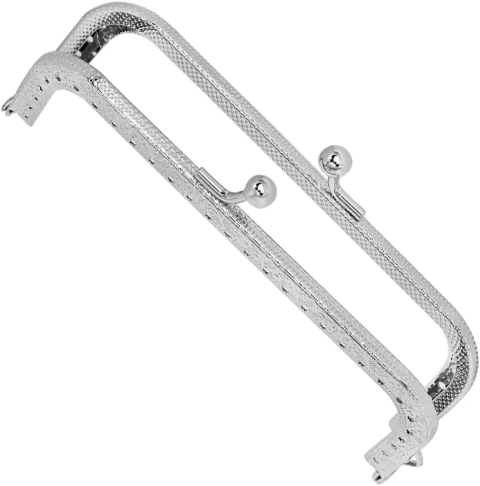 Tofficu 3pcs 8.5cm Square Embossed Purse Frame for Clutch Bag Metal Buckle Closure Bag Making Accessory