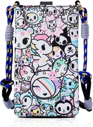 Tokidoki Official Licensed Leather Crossbody Bag with Adjustable Strap Phone Bag Shoulder Bag Coin Purses for Women