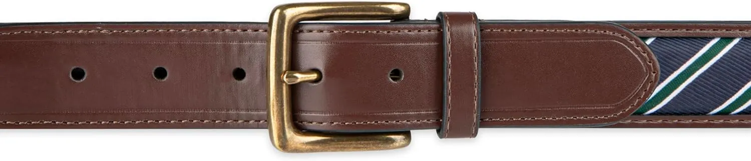 Tommy Hilfiger Men's Fabric Inlay Casual Belt with Classic Harness Buckle