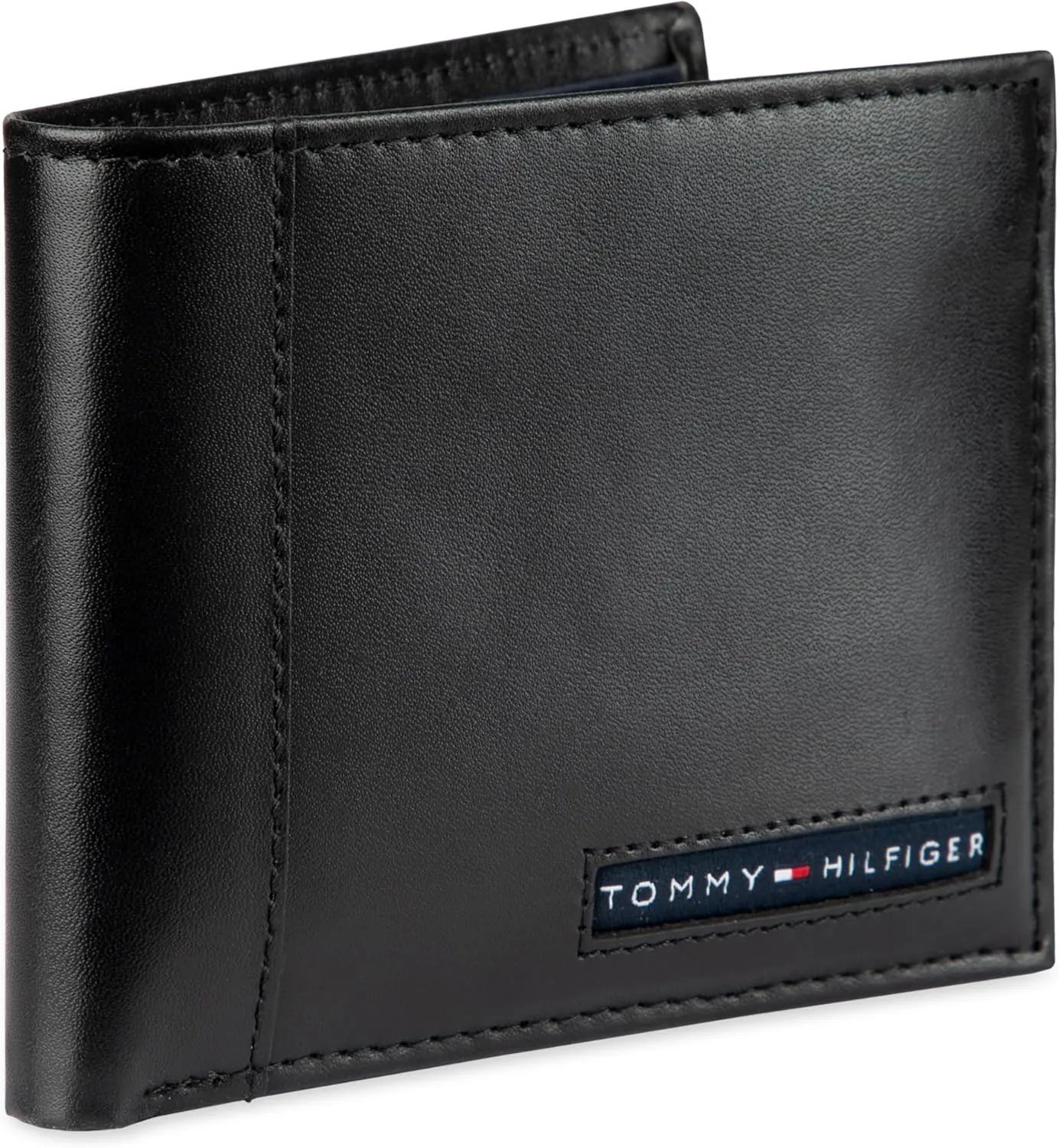 Tommy Hilfiger Men's Leather Wallet – Slim Bifold with 6 Credit Card Pockets and Removable ID Window