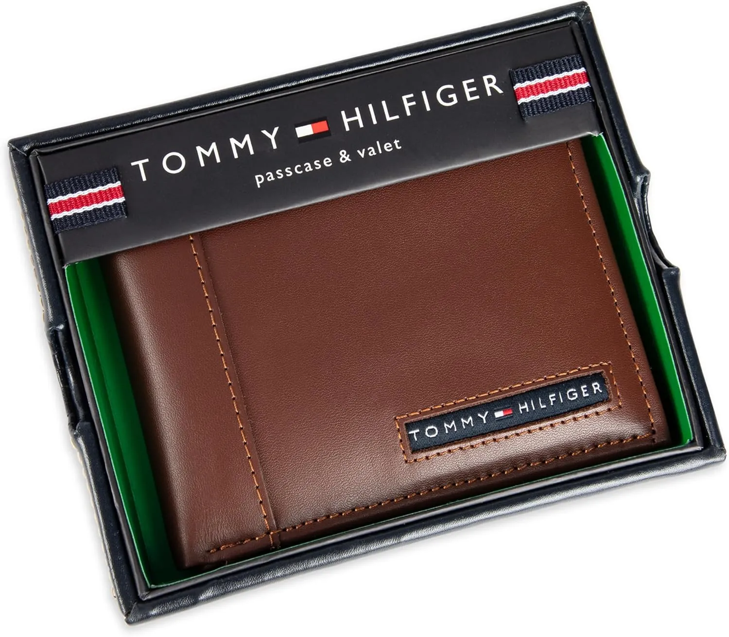 Tommy Hilfiger Men's Leather Wallet – Slim Bifold with 6 Credit Card Pockets and Removable ID Window
