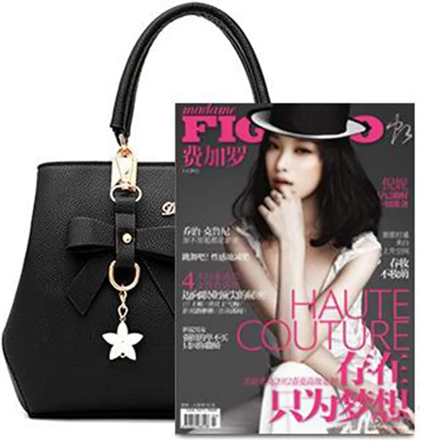 Top-handle Handbags Purse for Women Small Satchel PU Leather Shoulder Crossbody Bag with Bowtie Pendant