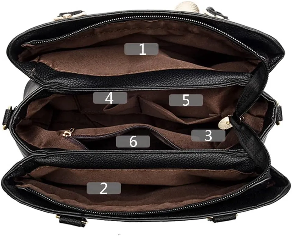 Top-Handle Handbags Purse Satchel for Women Soft PU Leather Crossbody Shoulder Bag with Tassel Pendant