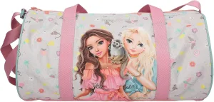 TOPModel Juicy 13122 Sports Bag in Light Grey with Model Motif and Colourful Pattern, Handbag with Adjustable Strap, Pink, Mittelgroße, Casual