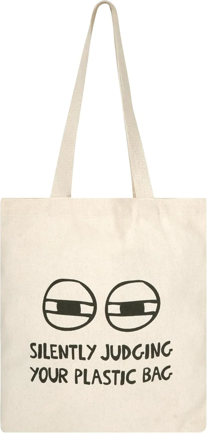 Tote Bag 100% Cotton, Ecofriendly Canvas Bag, Travel, College, Shopping, Grocery - Sun; Judging Plastic, Origami