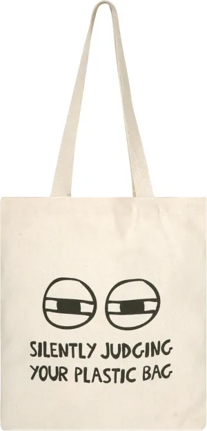 Tote Bag 100% Cotton, Ecofriendly Canvas Bag, Travel, College, Shopping, Grocery - Sun; Judging Plastic, Origami