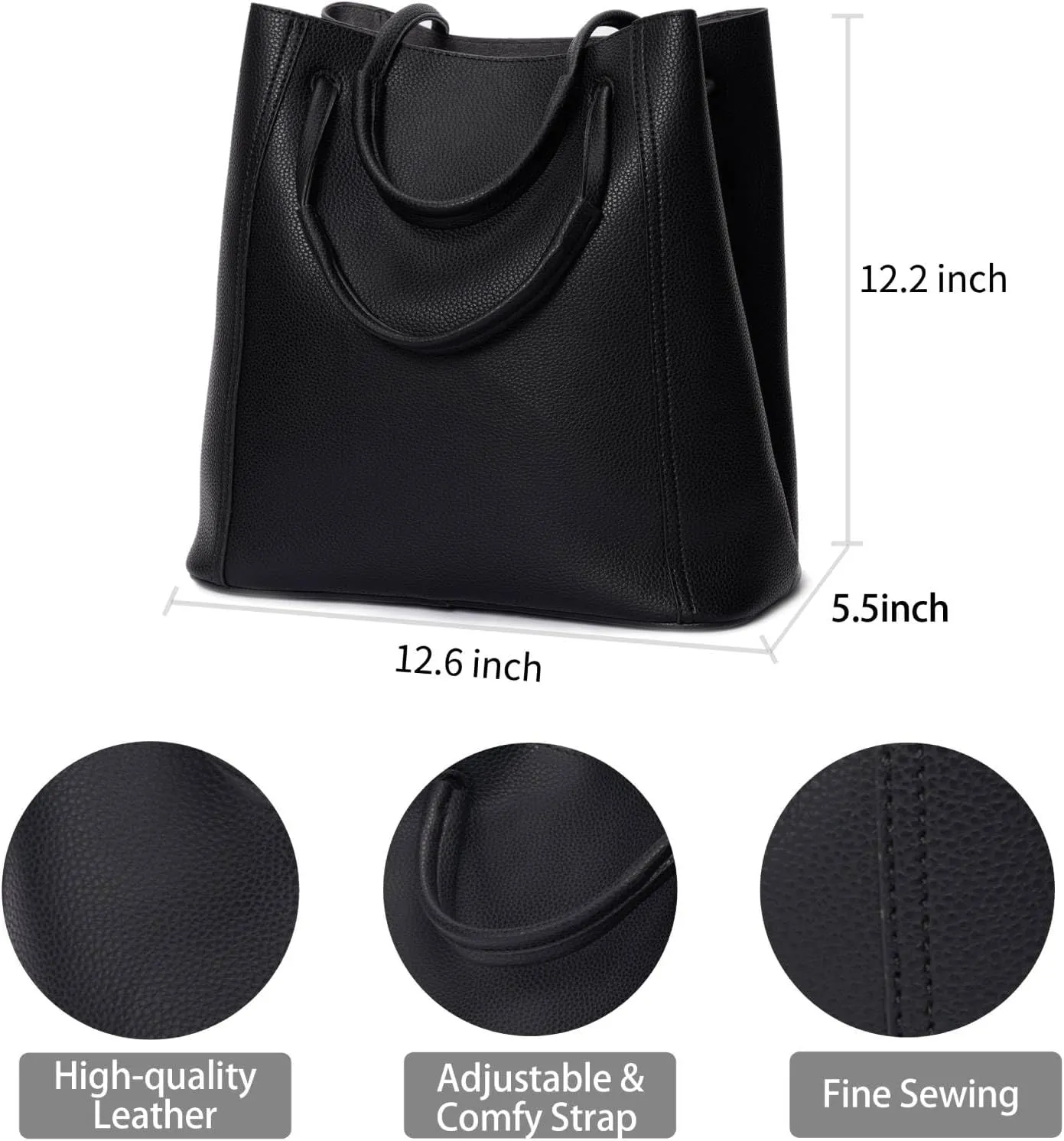 Tote Bag for Women Large Shoulder Bag Work Casual Handbags 2025 with Adjustable Strap 2PCS
