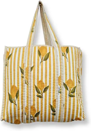 Tote Bag For Women, Shoulder Purse with Inner Pocket, Quilted Cotton Handprinted Reversible Large Multicolor Tote Bag