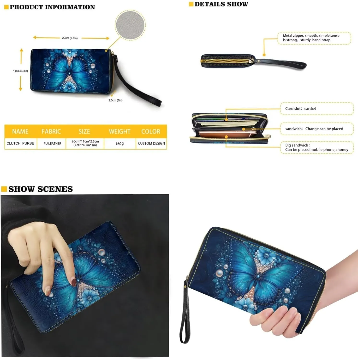 Tote Bag with Zipper Womens Leathe Handbags and Clutch Wallet Set Fashion Daypack