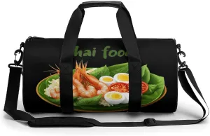 Traditional Thailand Thai Food Unisex Gym Bag Travel Duffel Bags Overnight Sport Tote with Compartment for Weekender Vacation