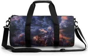 Train The Express American Railroad Gym Bag Workout Sports Bag Lightweight Tote Duffel Bag Travel Weekender Bag for Women Men