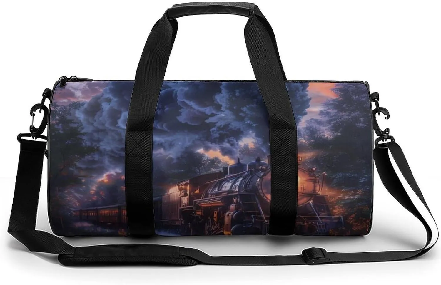 Train The Express American Railroad Gym Bag Workout Sports Bag Lightweight Tote Duffel Bag Travel Weekender Bag for Women Men