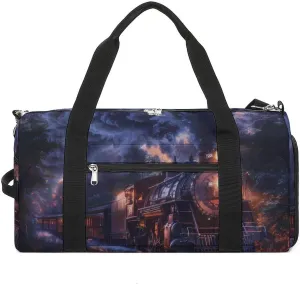 Train The Express American Railroad Sports Gym Bag Lightweight Travel Duffle Bag Carry on Weekender Bags for Women Men