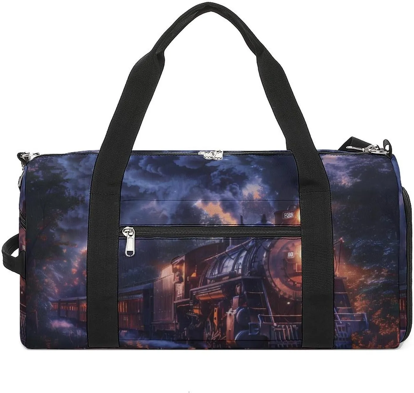Train The Express American Railroad Sports Gym Bag Lightweight Travel Duffle Bag Carry on Weekender Bags for Women Men