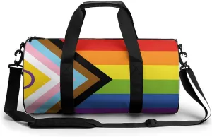 Transgender LGBT Rainbow Flag Novelty Large Duffel Bag Lightweight Gym Bag Travel Tote Bags