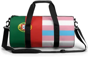 Transgender Portugal Flag Novelty Large Duffel Bag Lightweight Gym Bag Travel Tote Bags