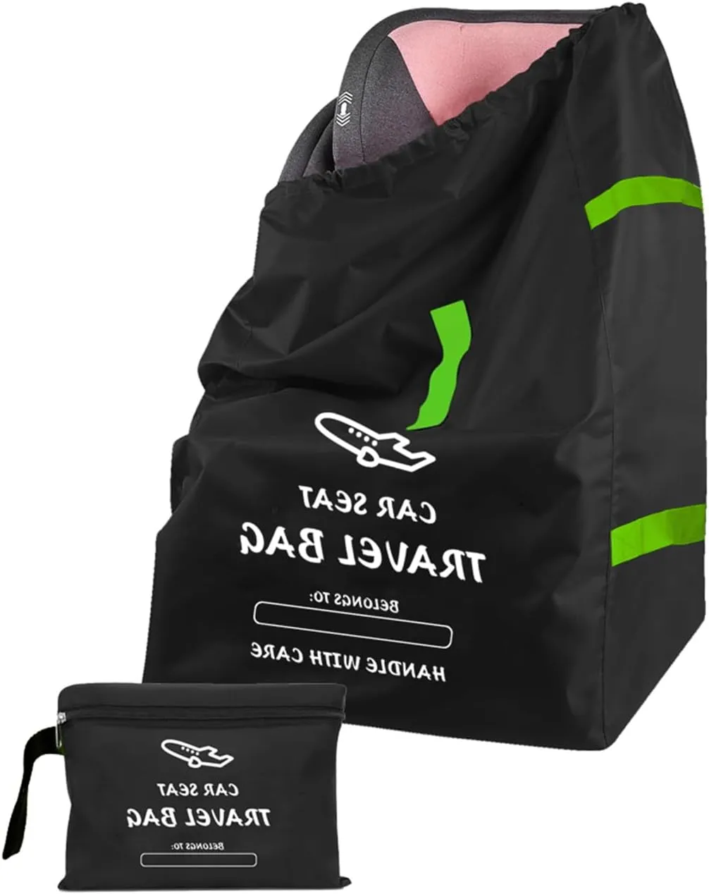 Travel Bag for Airplanes with Adjustable Drawstring Enclosure Oxford Fabric Bag for Infant Carriers