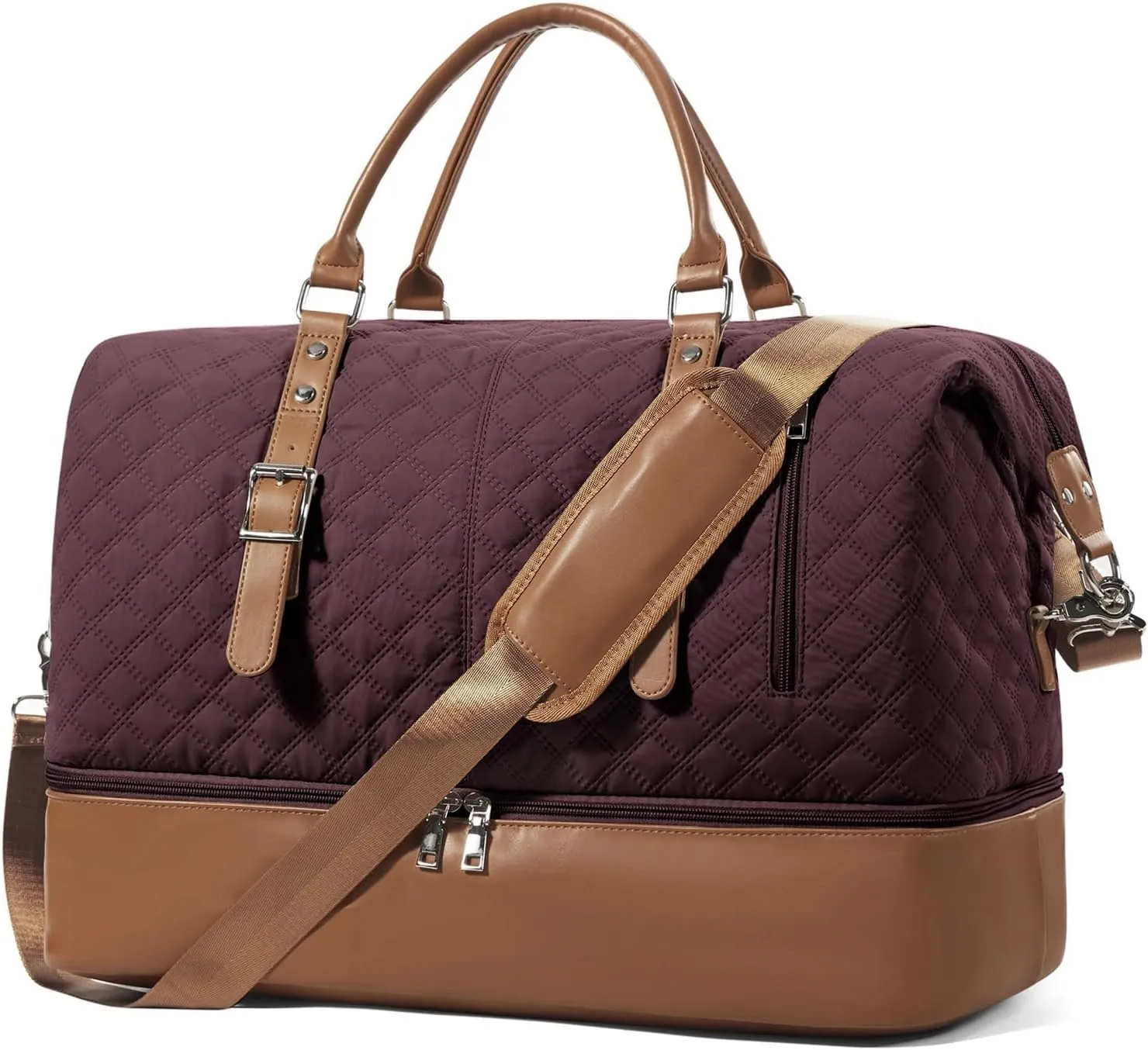 Travel Bag For Men, Gym Bag With Wet Pocket And Shoe Compartment, Weekender Overnight Bag,Carry On Bag Suitable For Traveling, Business Trip, Outdoor(Purple)