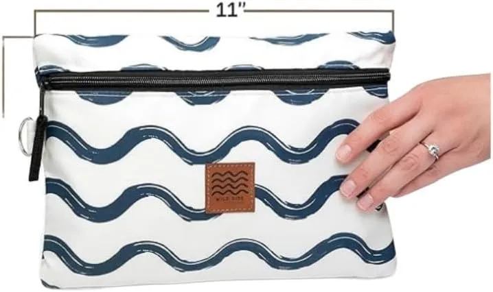 Travel beach bag, fabric folding outdoor large capacity handbag, holiday beach beach handbag (Blue streak)