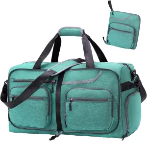 Travel Duffel Bag, 65L Foldable Travel Duffle Bag with Shoes Compartment and wet pocket, Waterproof & Tear Resistant