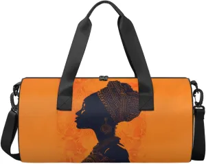 Travel Duffel Bag Africa Woman Ethnic Sports Gym Bag for Womens Mens, Waterproof Weekend Overnight Bags Lightweight Carry on Bags for Airplanes Yoga Dance Beach Swim Hospital Holdalls,A-1703