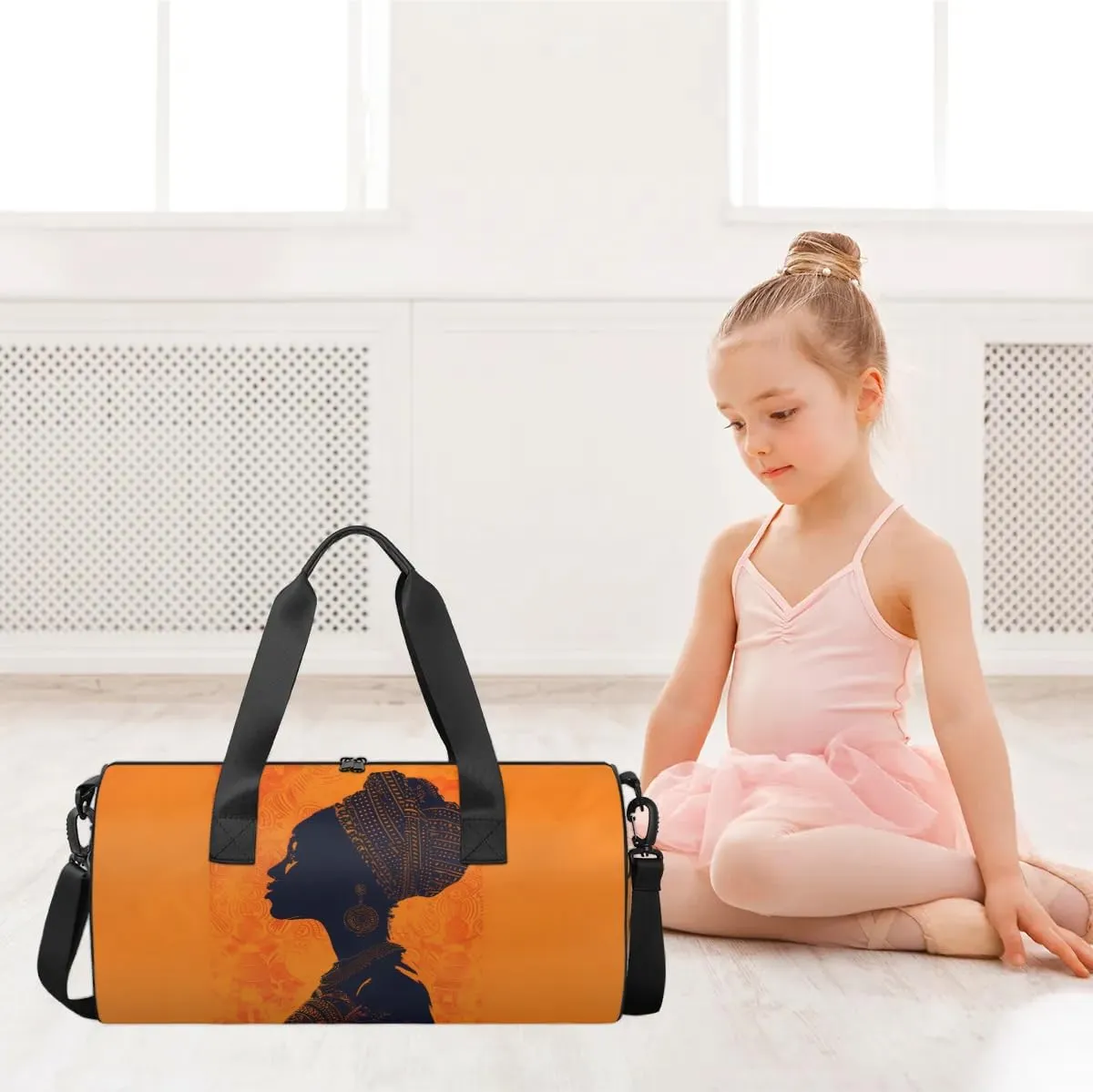 Travel Duffel Bag Africa Woman Ethnic Sports Gym Bag for Womens Mens, Waterproof Weekend Overnight Bags Lightweight Carry on Bags for Airplanes Yoga Dance Beach Swim Hospital Holdalls,A-1703