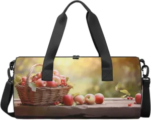 Travel Duffel Bag Apples Sports Gym Bag for Womens Mens, Waterproof Weekend Overnight Bag Lightweight Carry on Bag for Airplanes Yoga Dance Beach Swim Hospital Holdalls,A-1807, 17.6x9x9 inch