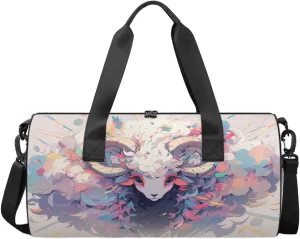 Travel Duffel Bag Colorful Sheep Sports Gym Bag for Womens Mens, Waterproof Weekend Overnight Bag Lightweight Carry on Bag for Airplanes Yoga Dance Beach Swim Hospital Holdalls,A-1977