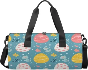 Travel Duffel Bag Easter Egg Flower Sports Gym Bag for Womens Mens, Waterproof Weekend Overnight Bag Lightweight Carry on Bag for Airplanes Yoga Dance Beach Swim Hospital Holdalls,A-422