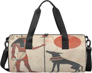 Travel Duffel Bag Egypt Pattern Sports Gym Bag for Womens Mens, Waterproof Weekend Overnight Bag Lightweight Carry on Bag for Airplanes Yoga Dance Beach Swim Hospital Holdalls,A-426