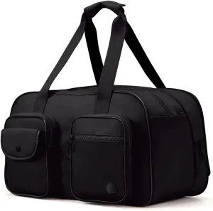 Travel Duffel Bag, Expandable Black Duffle Bag for Travel with Wet Pocket, Carry on Weekender Bags for Men Women, Large Capacity & Water Resistant Gym Duffel Bag Sport bag (Plus)