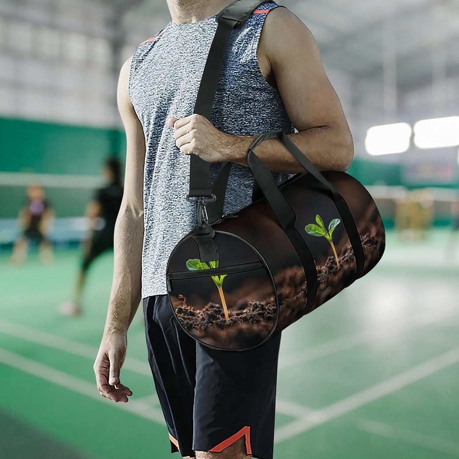Travel Duffel Bag for Men And Women,A Seedling Sprouts Waterproof Sports Fitness Bag Portable Travel Duffel Bag