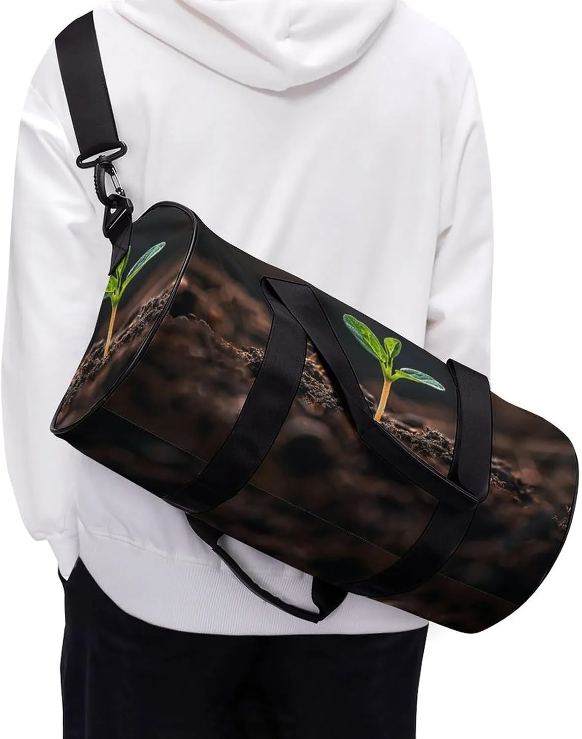 Travel Duffel Bag for Men And Women,A Seedling Sprouts Waterproof Sports Fitness Bag Portable Travel Duffel Bag