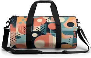 Travel Duffel Bag for Men And Women,Abstract Shape Style Waterproof Sports Fitness Bag Portable Travel Duffel Bag