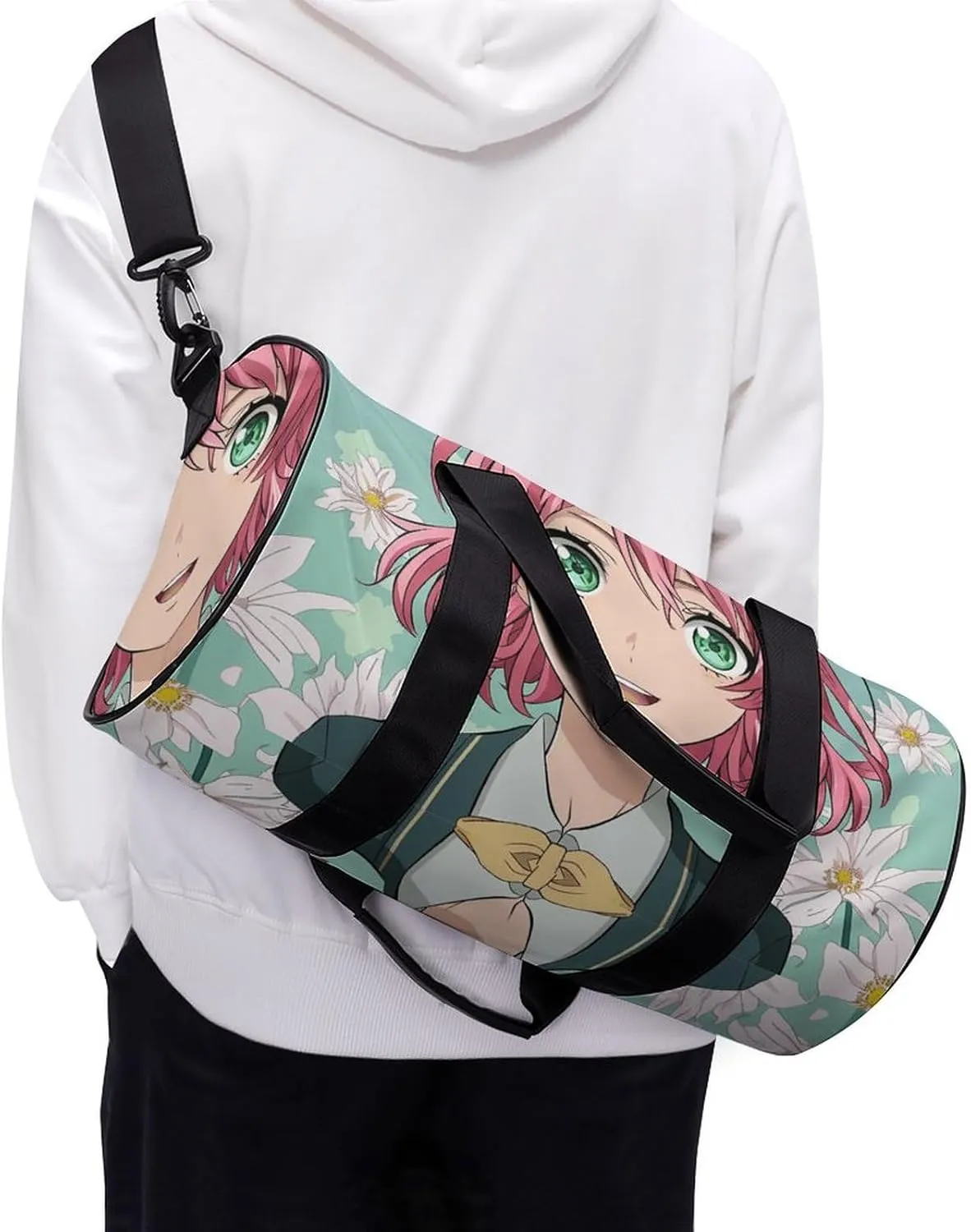 Travel Duffel Bag for Men And Women,Anime Girl Image Waterproof Sports Fitness Bag Portable Travel Duffel Bag