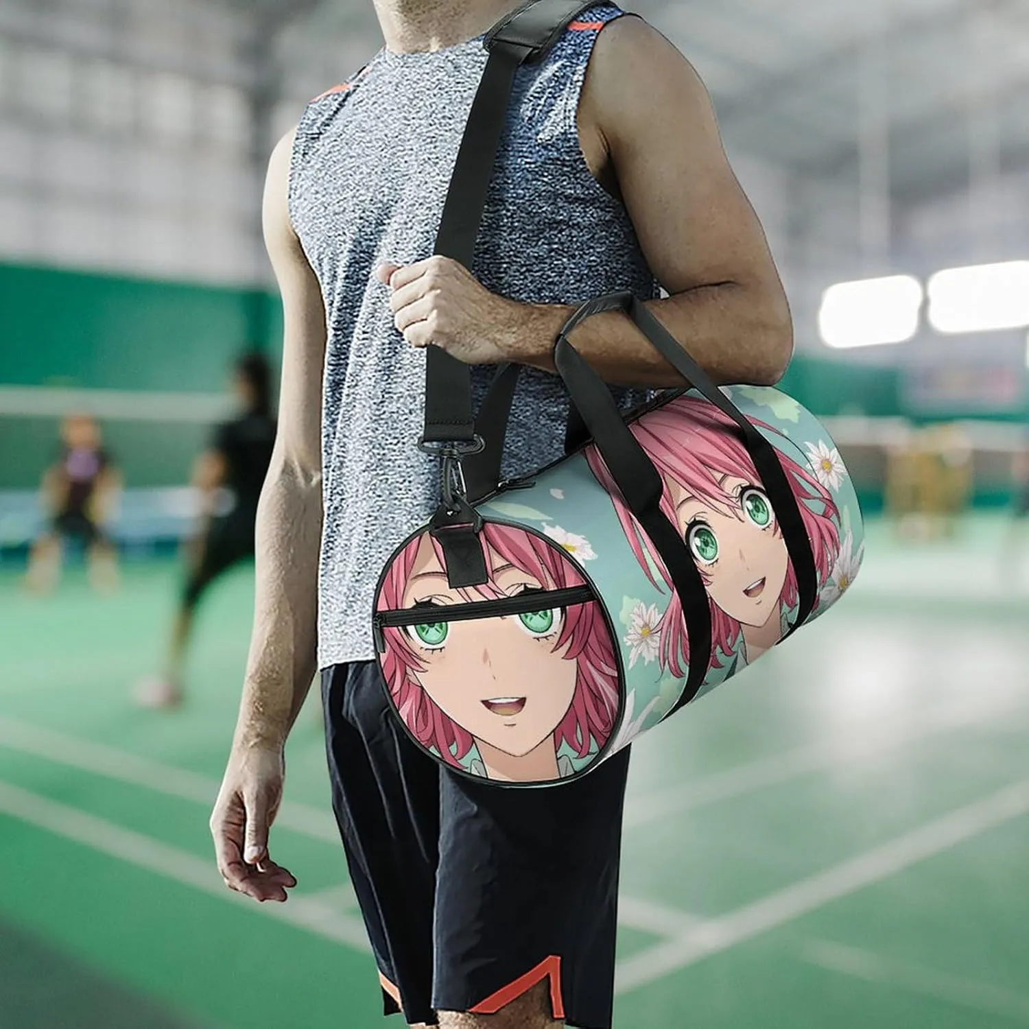 Travel Duffel Bag for Men And Women,Anime Girl Image Waterproof Sports Fitness Bag Portable Travel Duffel Bag
